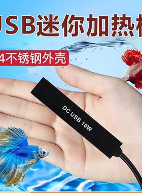 QL迷你不锈钢加热棒桌面缸恒温加热棒小型USB鱼缸加热器石英玻璃