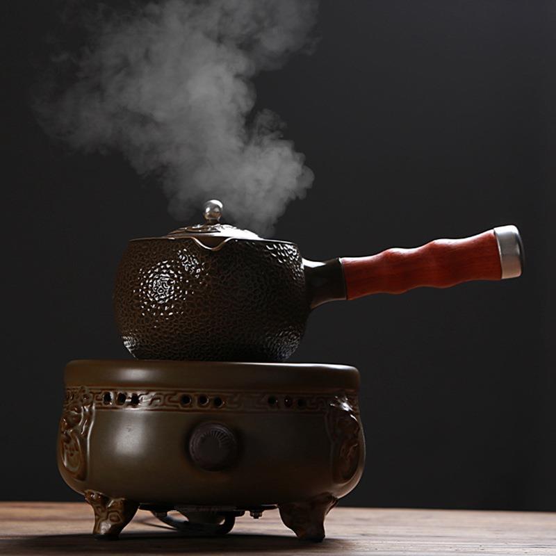 陶瓷侧把煮茶器明火炉电陶炉两用煮茶炉茶具养生壶分茶温茶器套装