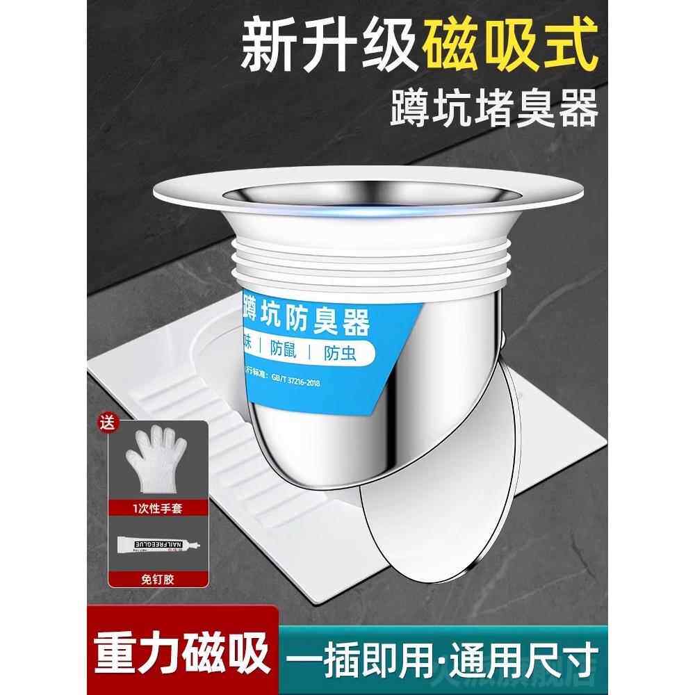 卫生间蹲式马桶塞孔塞马桶除臭剂堵塞装置蹲式马桶盖密封防返臭神