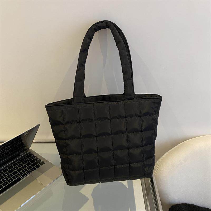 大容量包包女包新款纯色简约百搭小众单肩包高级感通勤托特包