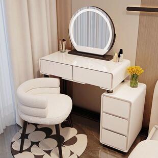 小户型梳妆台卧室60CM现代简约新款奶油风主卧化妆桌斗柜一体