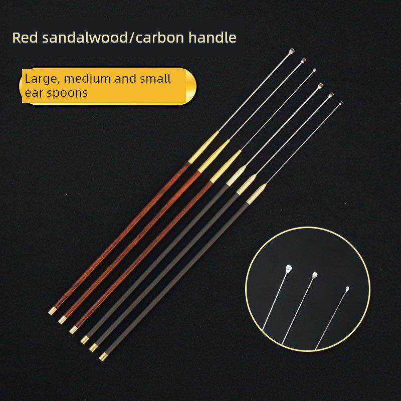 中岳采耳工具碳素柄挖耳勺专业掏耳朵套装小头精细耳扒小号扣耳勺
