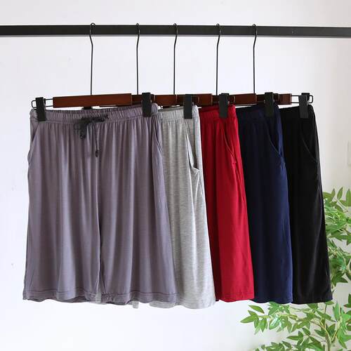 Men'S Soft Pajama Shorts With Drawstring & Pockets 4-Way