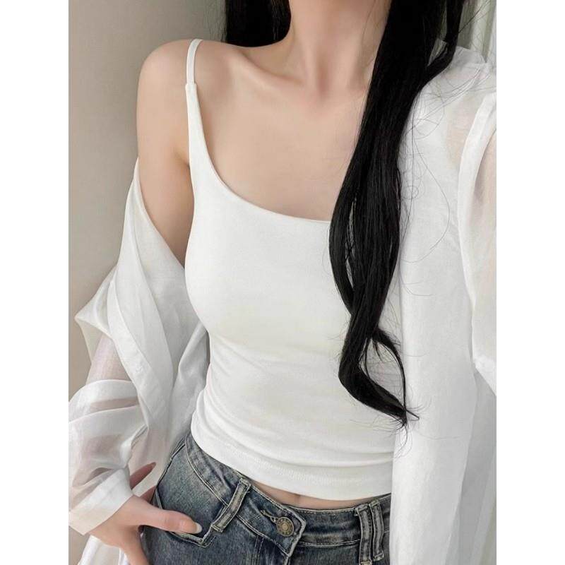 外穿美背吊带可调节肩带可调节肩带胸垫背心女士2026夏季新款外穿