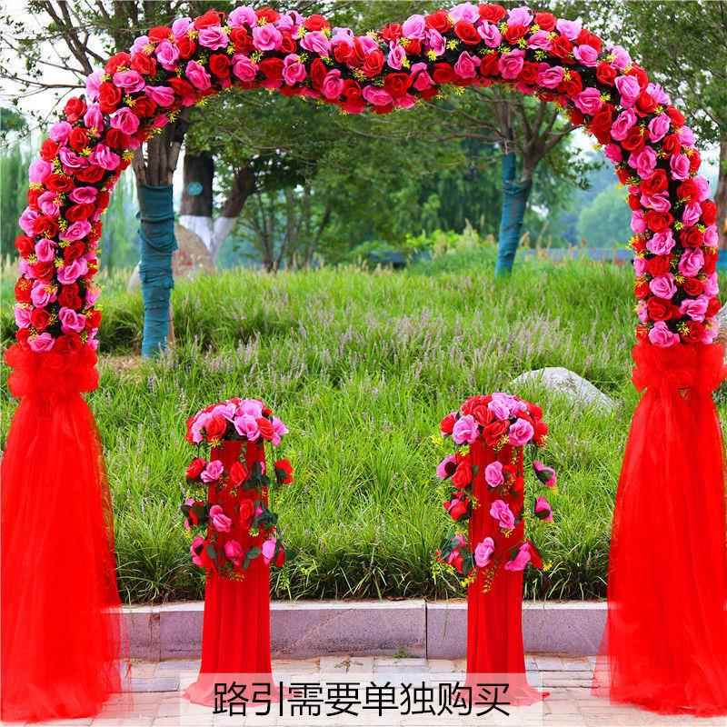 绢花拱JOQ门婚庆门结婚庆典礼艺拱门喜花门新款绢花花拱门铁庆幸