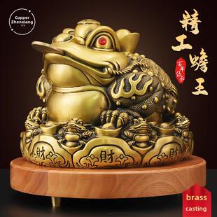 黄铜八方来菜三腿金蛤蟆金蝉饰品麻将厅火锅店开业礼品装饰工艺品