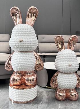 兔子落地摆件大型网红客厅沙发边电视柜家居装饰品乔迁新居礼品