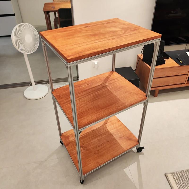 定制铝型材海洋板置物架落地多层收纳架工业风边几角几小户型客厅