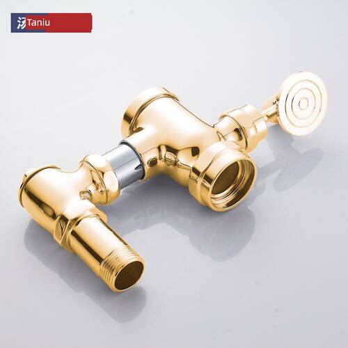 全铜厕所蹲便器延时冲水阀 手压式冲洗阀开关出水口1.2寸脚踏阀