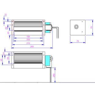 YH50190(50mm*190mm)交流横流新能源充电广告屏专用风机110/220V