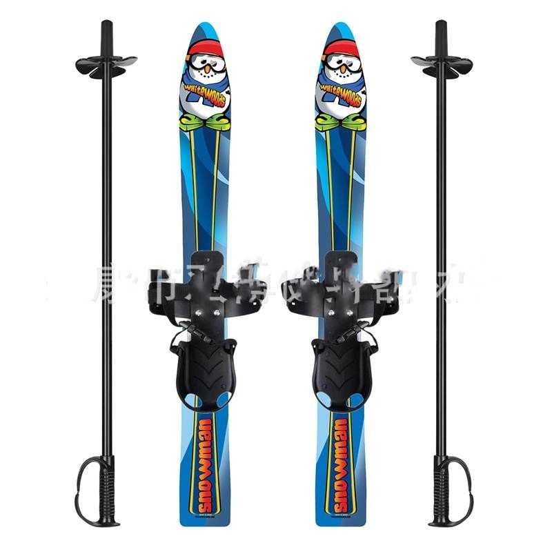 滑雪板初级儿童滑雪双板带雪仗户外雪上休闲运动滑雪越野双板雪橇