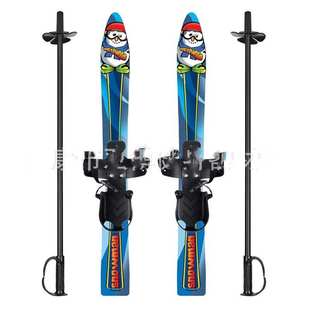 儿童双板滑雪板初级滑雪越野双板含雪杖户外雪上休闲运动用品雪橇