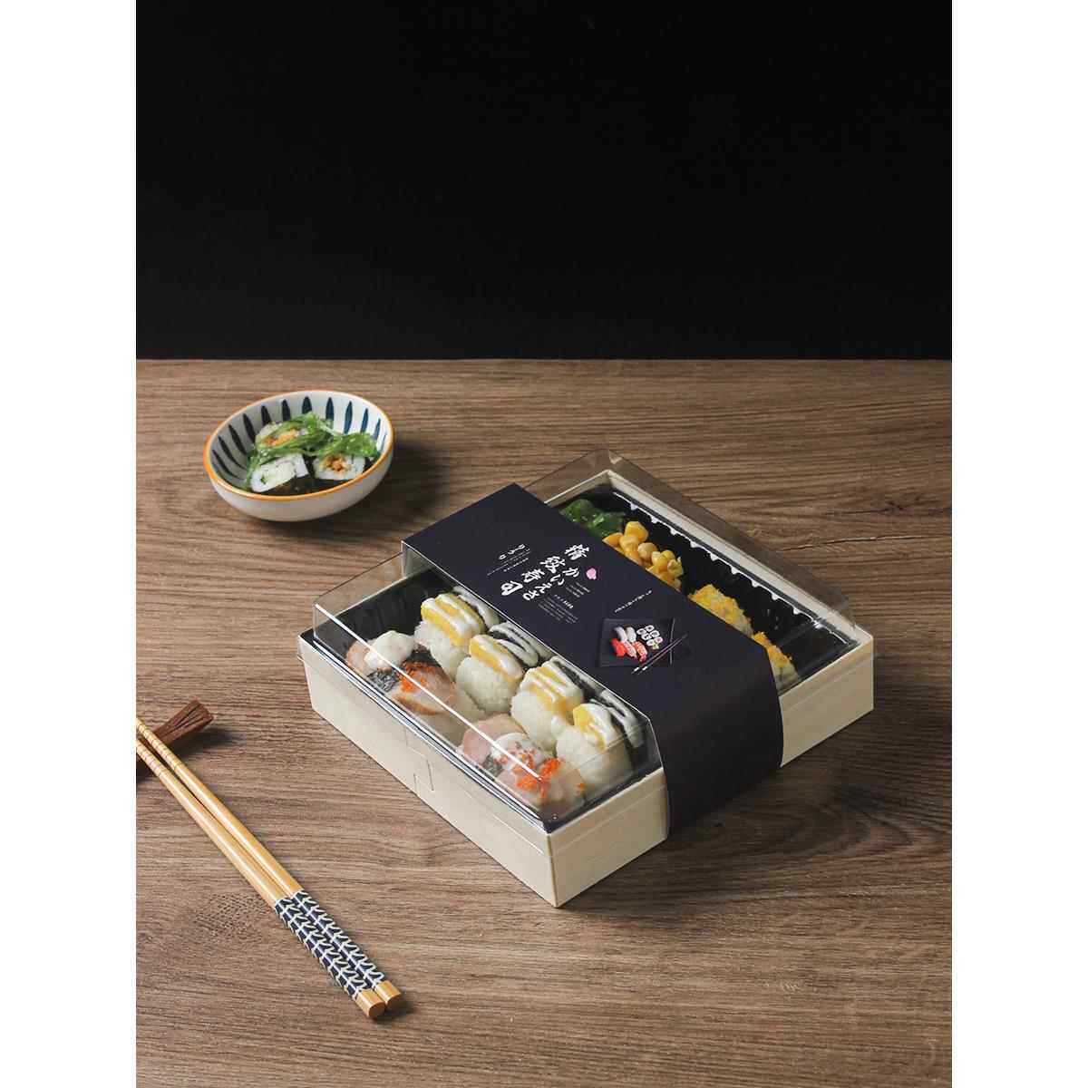 一次性寿司包装盒木质日式便当盒子餐盒外卖食品打包盒水果沙拉盒
