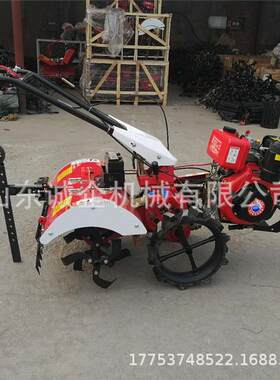 新手型四驱微机扶式REZ耕柴田园管理机四驱后旋油农用旋耕机工厂