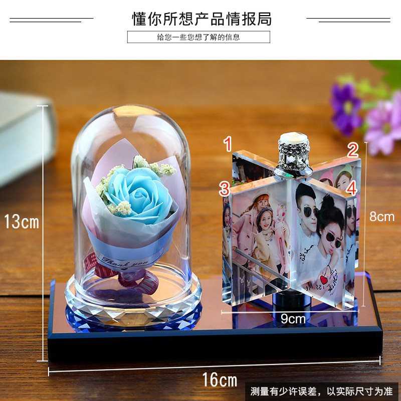 创意水晶相框婚纱照宝宝纪念相册桌面摆件摆台精致画框个性装饰品