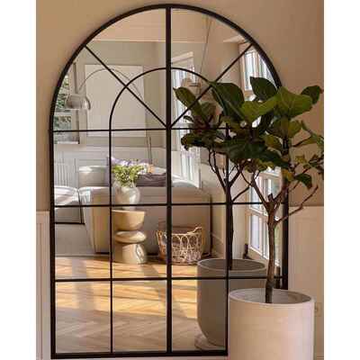 9W用法式拱全身镜家客厅玄可挂墙落地装形饰镜轻奢服装店F767JTT5