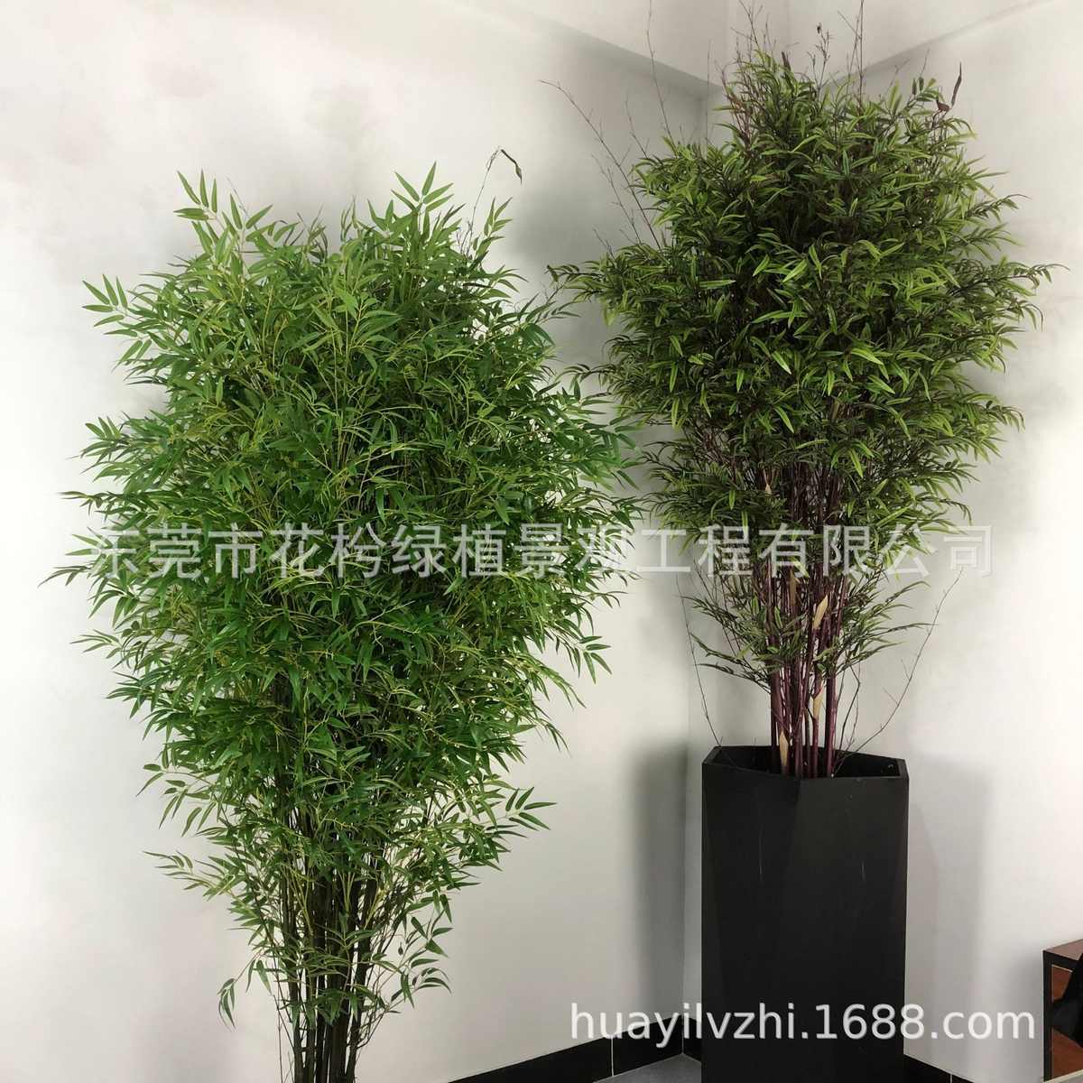 仿真竹子室内装饰隔断屏风塑料假竹子盆景酒店室外景观造景盆栽