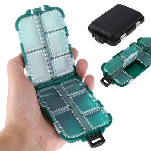 Fishing Tackle Box 10 Compartment Lure Hook Storage Case Dou