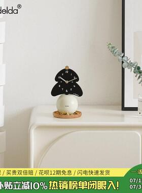 Mandelda简约艺术桌面时钟摆件创意客厅钟表摆台式家用座钟装饰品