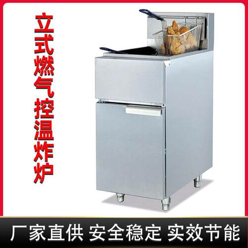 商用2G3G4G5G立式燃气单缸双筛炸炉薯条鸡翅35L大容量控温油炸锅