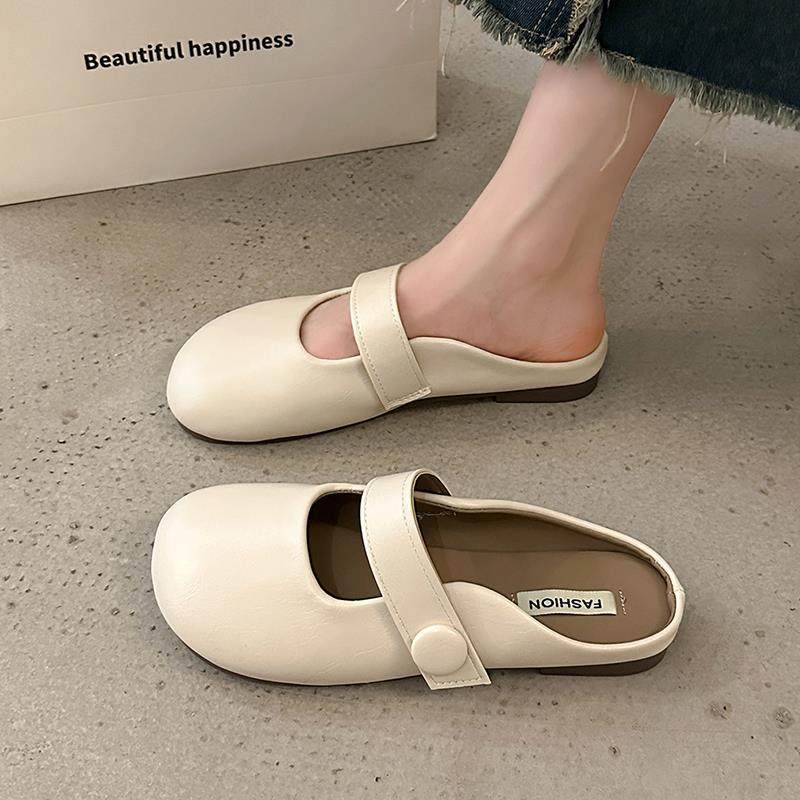 春季季软底包头半拖鞋女2026新款一脚蹬甜美平底凉拖鞋勃肯0116z,女鞋,勃肯鞋/软木鞋,淘宝优惠券,粉丝福利购,淘宝优惠卷