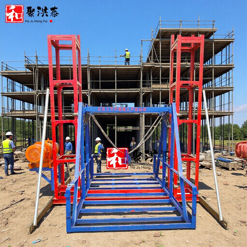 建筑工地单吊篮龙门架SSE160电动楼房物料机提升机作业工地专用