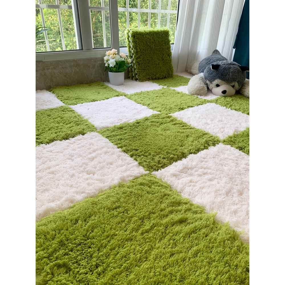 蛋糕绒拼接地垫卧室满铺加厚拼图地毯客厅阳台飘窗垫子可裁剪机洗