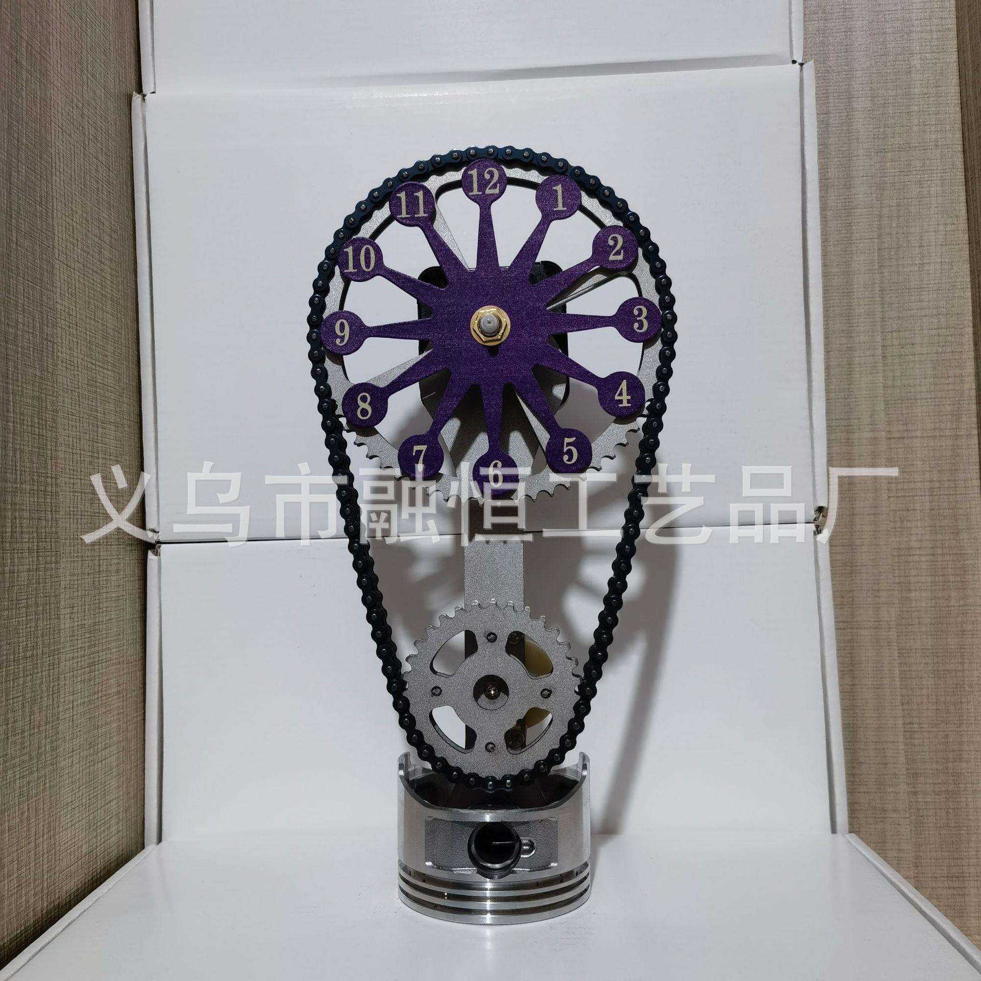 跨境新款欧美座钟个性创意装饰台钟复古时钟工艺品摆件链条齿轮钟