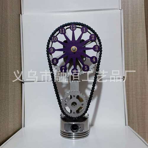 跨境新款欧美座钟个性创意装饰台钟复古时钟工艺品摆件链条齿轮钟