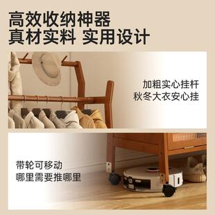 挂架卧室架落地家用入防户置物架房间衣帽一LSX体衣尘收纳 开放式