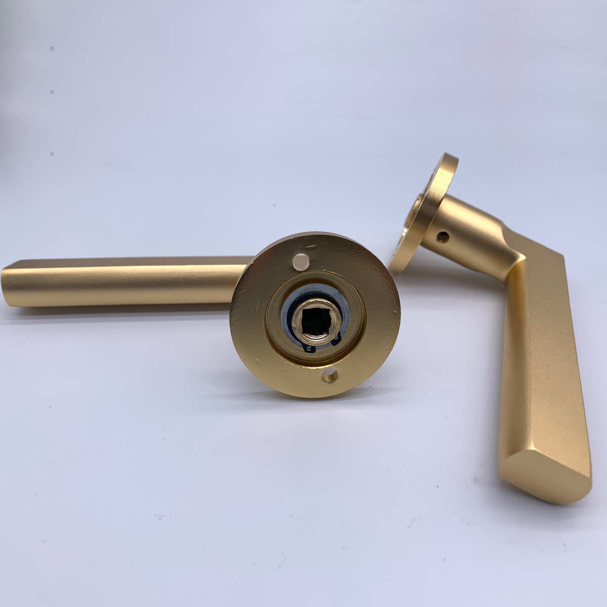 欧式金色磨砂门把手室内卧室房门锁静音磁吸欧式把分体木门锁房间