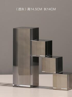 新款公奢磨砂水晶书挡样板房创意摆件客轻厅酒柜家居装饰办书室书