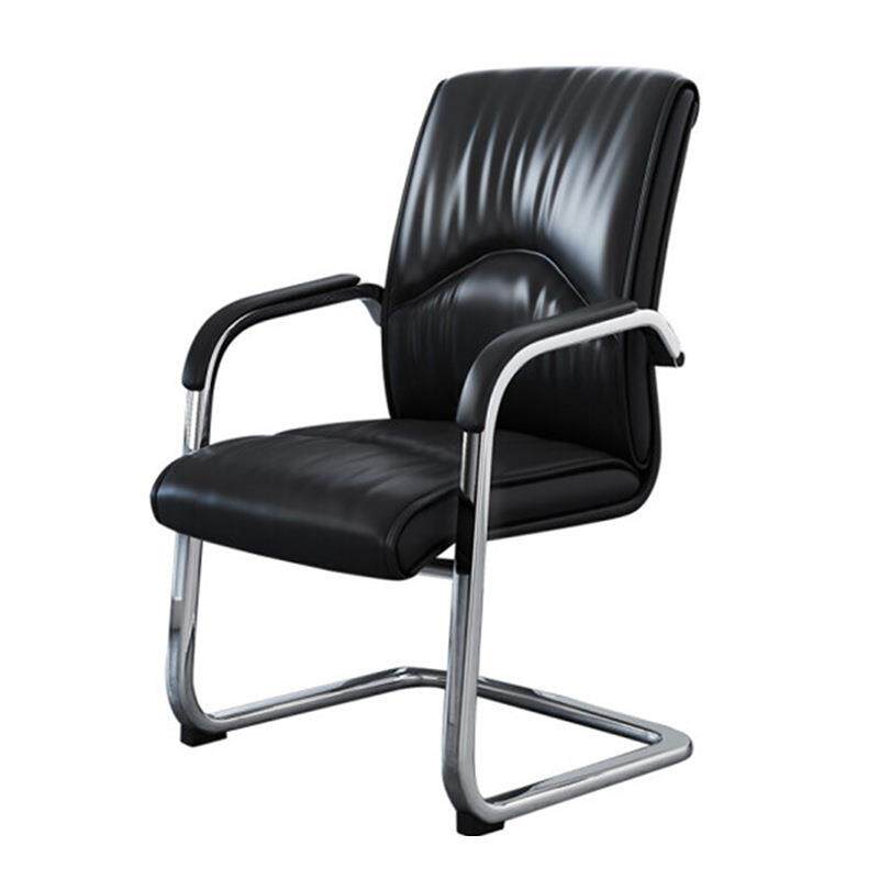 简约现代电脑椅家用弓形脚会议室办公椅子有扶手洽谈室会客椅