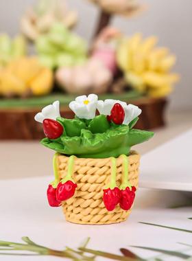 汽车摆件小花装饰品车载中控台摆设车内可爱花盆植物装饰盆栽公仔