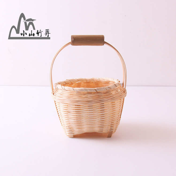 竹编工艺品 家用手工竹筐 竹篮 竹篓小竹篮子手提篮编制篮竹制品