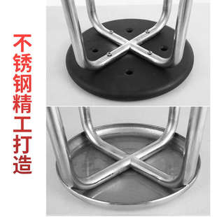 不锈钢圆凳加厚凳子高脚凳酒吧椅子餐椅流水线工厂车间实验室凳子
