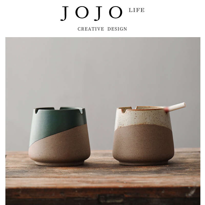 JOJO'S L. PD.Wowen.日式粗陶烟灰缸创意简约烟灰缸摆件丨沃文