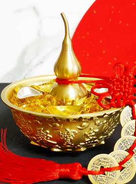 聚宝盆招财进宝铜金蟾貔貅龙龟聚财阵书房客厅收银台开业礼品摆件