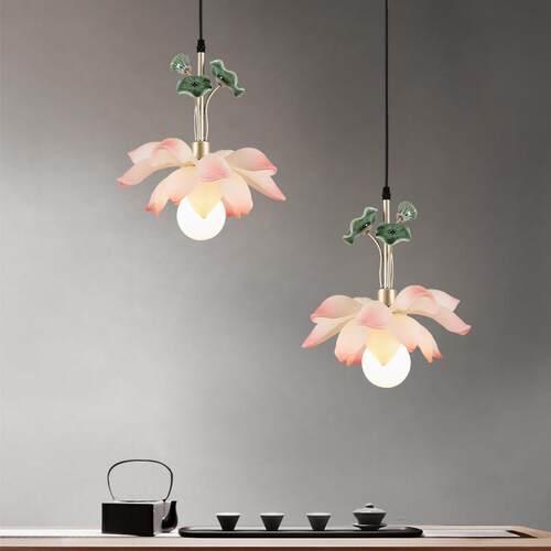新中式荷花灯卧中5005-HS-国风餐厅客厅花室茶佛堂灯禅意室过道楼
