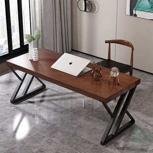 铁写字电脑桌办公书桌学习学生卧室北欧桌实木家用桌子简约台式艺