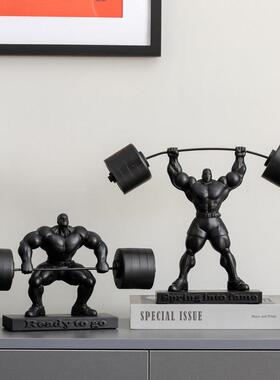 肌肉男大力士举重健美模型运动摆件健身房开业礼物前台办公室雕塑