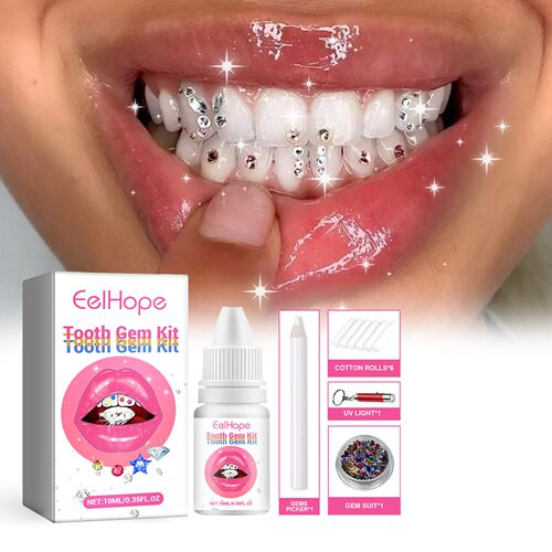Eelhope DIY Tooth Gem Kit -欧美风格嘻哈风牙齿镶钻饰品DIY套装