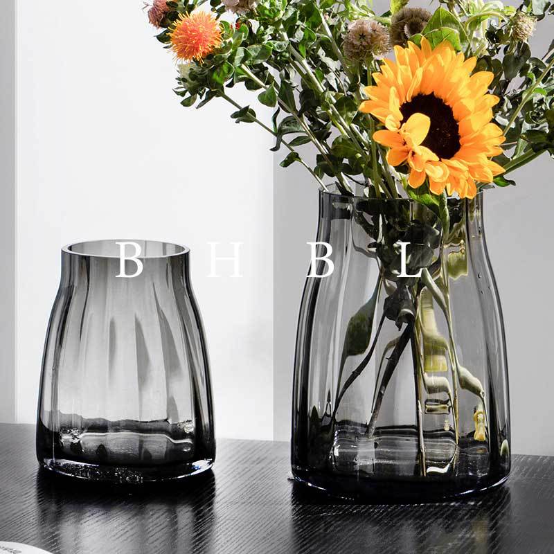 北欧简约创意透明玻璃花瓶摆件客厅餐桌水养插花干花大号网红装饰