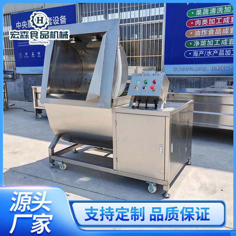 商用上海青清洗机茼蒿菜清洗机全自动学校食堂翻斗式鼓泡洗菜机