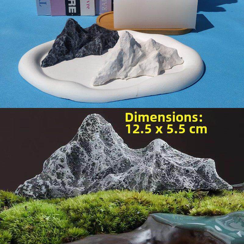 假山模具创意鱼缸底水泥造景装饰小型磨具彷石头摆件硅胶模具订做