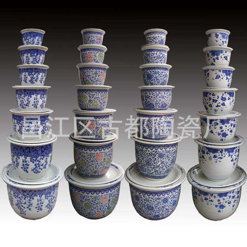陶瓷养花盆种树盆栽大小号花钵园林花卉盆
