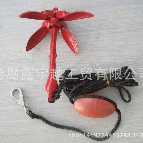 热镀锌喷塑折叠锚 伞形锚 皮划艇游艇小船用有杆锚 船用五金配件