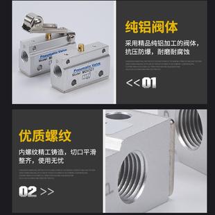 气动滚轮机械阀MOV321R按压式 气阀开关PP急停按钮EB旋钮02