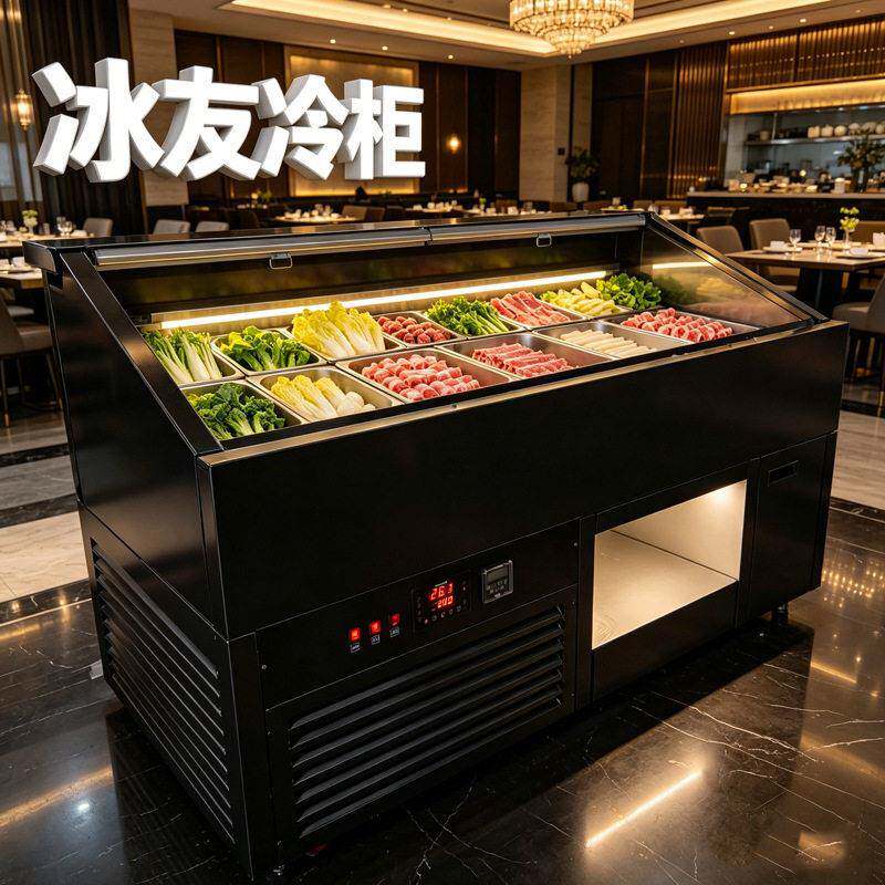 冰友开放式冷柜鲜肉展示柜火锅店烤肉店自选菜冷柜串串香冷藏柜