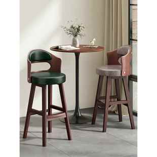 需定制吧台椅子实木吧台凳子家用高脚凳岛台高脚椅商用高凳子靠背